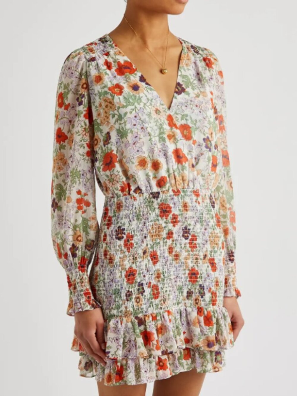 Veronica Beard | Saera Floral-Print Chiffon Mini Dress-Size 6